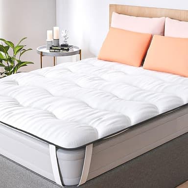 CASABEL Surmatelas Nuage 140 x 190 cm en Microfibre - Confort Optimal - Moelleux, Anti-acarien, Respirant- pour Matelas 2 Places Adulte et Enfant, Clic Clac, BZ