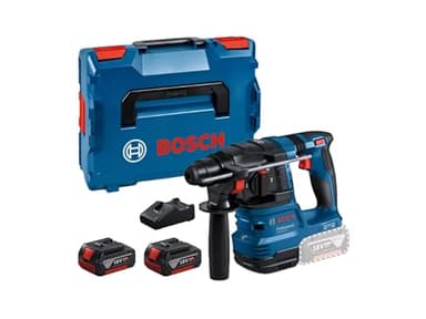 Bosch Professional 18V System perforateur sans-fil GBH 18V-22 (SDS plus, idéal pour percer des trous de 6 à 10 mm, avec 2 batteries de 4,0 Ah, chargeur rapide GAL 18V-40, L-BOXX