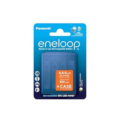 eneloop, Piles Rechargeables AAA/Micro, Lot de 4, capacité de Min. 800 mAh, Piles Ni-MH, prêt à l'emploi, Rechargeables jusqu'à 2000 Fois, Emballage sans Plastique, Standard, Blanches