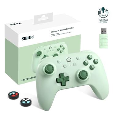 8BitDo Ultimate 2C Manette Sans Fil pour PC Windows et Android, Taux de Sondage de 1000Hz, Joysticks à Effet Hall et Déclencheurs Hall, Pare-chocs L4/R4 Remappables, Fonction Turbo (Vert)