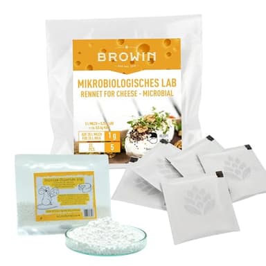 Kit de Fabrication de Fromage Présure et chlorure de Calcium pour 100 litres de Lait de Vache, de brebis, de chèvre et de soja