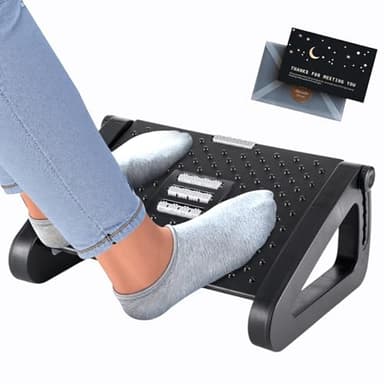 KIMIGO Repose Pied Bureau,Repose Pieds Ergonomique,6 Réglables en Hauteur,Antidérapants Repose Pieds avec Fonction Masseur pour Soulager L'Épuisement et Fournir un Soutien Physique,pour Bureau Maison