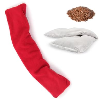 FISHTEC - Tour de Cou Micro Ondes - Déhoussable et Lavable - Coussin Chauffant Graines de Lin et Lavande - Usage Chaud Froid - Pour Douleur Cervicales, Cou, Nuque, Epaules, Corps - Matière Polaire