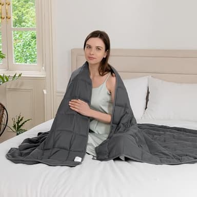 Good Nite Couverture Lestée Anti-Stress Couverture de Bien-être Sensorielle Apaisante et Relaxante pour Adulte (Gris, 8 kg, 150 x 200 cm)