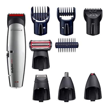BaByliss Tondeuse multi-usages X-10 - Lames avec technologie W-Tech pour tondre les cheveux, la barbe et le corps, Gris/Noir, E837E