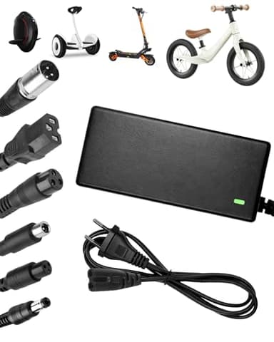 Chargeur Trotinette Electrique, 42V 2A Chargeur Hoverboard, 36V Universel Chargeur Batterie de Trottinette Électrique avec 6 Connecteurs pour M365 Hoverboard E-Bike Scooter Electrique