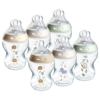 Tommee Tippee Biberons, Biberon Anti-colique Natural Start, étang, 260ml, lot de 6 avec tétine imitant la forme du sein pour une prise en bouche naturelle