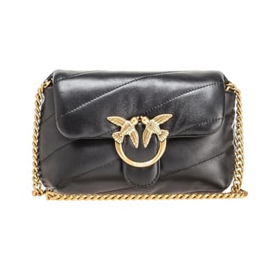 Pinko, LOVE BABY PUFF C SHEEP NAPPA Femme, Taille Unique, Z99q_noir-antique Gold, Taille unique