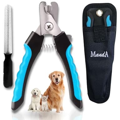 MandA® COUPE ONGLES chien et chat avec ÉTUI + Lime. Coupe griffes Chien - Ciseaux pour chiens et chats - Accessoire chien - toilettage du chien. Coupe griffes chien gros chien. Grand 16,5cm