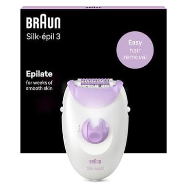 Braun Silk-épil 3 3-170 Épilateur Électrique Femme, Blanc/Violet
