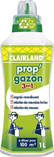CLAIRLAND Engrais Prop'Gazon 3 en 1, A diluer, Pour 100 m², 1 L, CLAIRGAZ1000