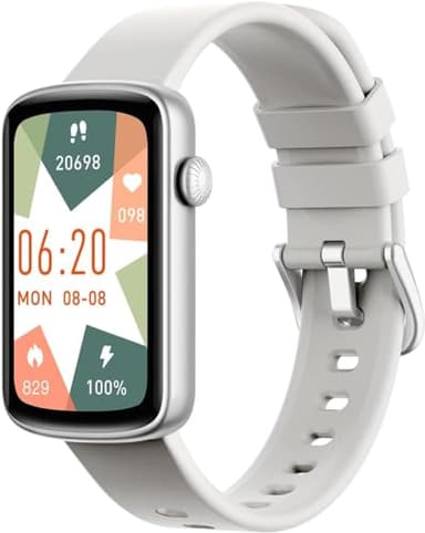 Shang Wing Montre Sport Femme Montre Connectée pour Android iOS Montre Running Sport Petite Podometre Marche Cardio Oxymetre Calories Contrôle de la caméra Minuteur Chronometre Gris