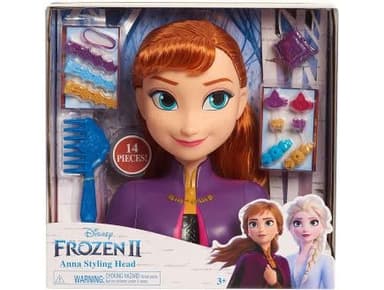 Tête a coiffer Anna Cheveux Brun Reine des Neige - 14 Pieces - Set Jouets Fille + Carte Offerte - Jouet Coiffure - Accessoires