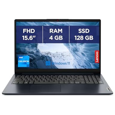 Lenovo IdeaPad 1 15IJL7 - Ordinateur Portable 15.6'' FHD - (Intel Celeron N4500, RAM 4Go, 128GB SSD, Intel UHD Graphique, Windows 11 Home S Mode) - Clavier AZERTY (français) - Blue