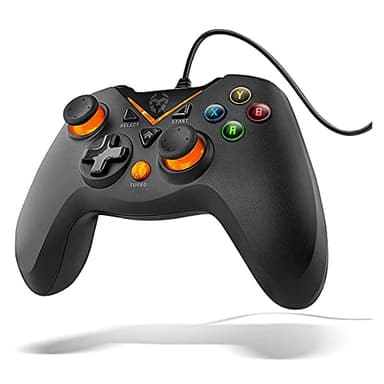 KROM KEY – Manette Gaming USB avec Double Vibration, Joysticks et Gâchettes Analogiques, Boutons Rétroéclairés, Fonction Turbo, Compatible PC, PS3 et Android – Noir