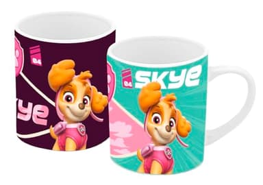 GEDA Labels Tasse à changement de couleur 250 ml | Tasse magique | Paw Patrol | Skye | Tasse chaude et froide
