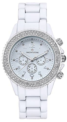 Timothy Stone - Amber CERAMIQUE - Montre Femme - Blanc, Argent
