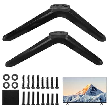 ZMDMAH Pied TV Universel pour téléviseur avec kit de vis, Pieds pour TV Samsung, Pied pour TV, Pied de Tele, Meuble TV Noir pour téléviseur LCD 32/40/49/50/55