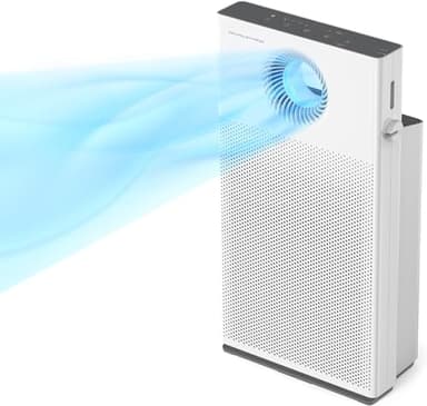 COWAY Purificateur d'air Maison, Chambre, Bureau, Technologie Megajet, Elimine 99,99% Particules Nocives 0,01 µm Allergies (Certifié ECARF), Fumée, Pollen, Animaux Dom, CADR 402m³/h - AIRMEGA JET