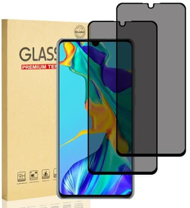Hejkaoe Verre Trempé Anti-Espion pour Huawei P30, Privacy Protection D'écran, Film en Verre Trempé, Dureté 9H, Anti-Rayures, Sans Bulles, Anti-empreintes, Facile à Installer, 2 Pièces