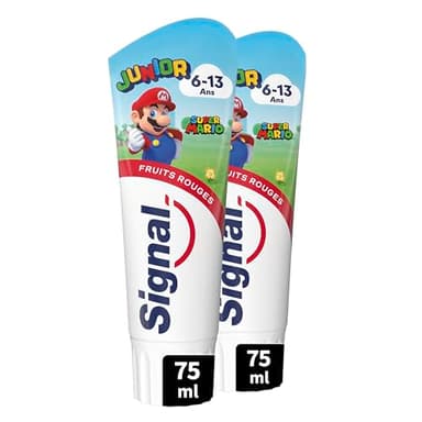 Signal Dentifrice Junior Super Mario Fruits Rouges 6-13 ans 2x75ml