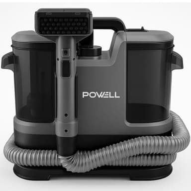 Powell Nettoyeur de Tapis, Aspirateur Injecteur Extracteur Puissant 13000PA, Réservoir 1,8L, Pour Moquette, Tapis, Canapé, Voiture – 450W Motor, Câble 5m, Léger 3,5kg, Gris