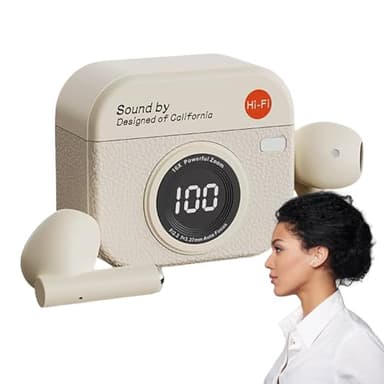 Yhsioaklo Écouteurs sans fil, écouteurs | Microphone anti-bruit, étanche dans les écouteurs, temps de lecture, contrôle tactile | Qualité durable avec timimg long