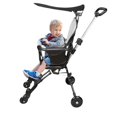 Poussette pliable, compacte et portable avec système de poussette + toit solaire pour les bébés de la naissance à 25 kg