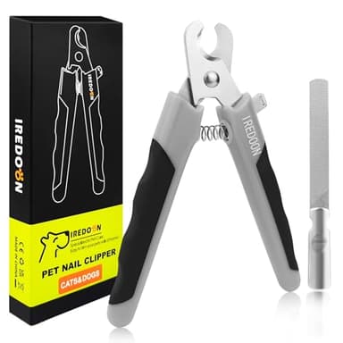 IREDOON Coupe Ongles Chien pour Coupe Griffes Chien Et Coupe Ongle Chat, Coupe-Ongles Ultra-tranchants en Acier Inoxydable pour Animaux de Compagnie avec Lime à Ongles Professionnelle