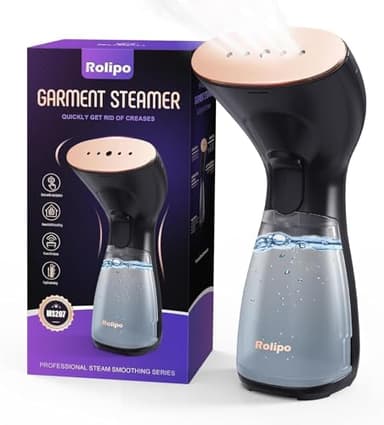 Rolipo Defroisseur Vapeur Vertical,Fer à Repasser Portable De Voyage Élimination Efficace Des Rides, Compacte Et Légère, Adaptée à La Maison, Aux Voyages Et Au Bureau, Noir