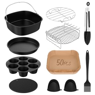 11 Pièces Accessoire Air Fryer pour Philips Série 2000 6.2L,Ninja Air Fryer MAX PRO 6,2L,Accessoire AirFryer Compatible COSORI XXL 5,5L-6,4L Dual Blaze 6,4L/Turbo Tower Pro 10,8L