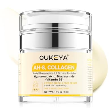 OUKEYA Crème Cou au Collagène et Peptides, Crème Anti-Rides Raffermissante et Hydratante pour Cou et Décolleté, améliore l’élasticité, réduit les ridules, soin nourrissant de la peau, 50g