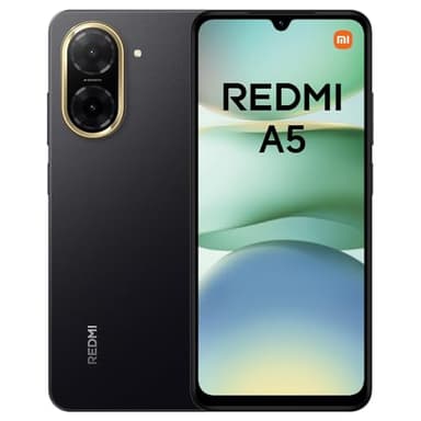 XIAOMI Smartphone Redmi A5, 3+64GO, Noir, Double appareil photo AI de 32 MP, Batterie massive de 5200 mAh, Octa-core, Écran immersif de 6,88 pouces jusqu'à 120 Hz (Adaptateur secteur non inclus)