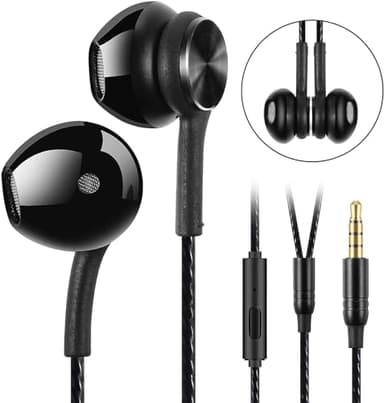 GUUVOR Écouteurs Intra-Auriculaires filaires avec Microphone HD, Isolation du Bruit et Haute définition, Casque Jack 3,5 mm pour iPhone, iPad, Smartphone, lecteurs MP3, etc.