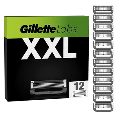 GilletteLabs Recharges De Lames De Rasoir, De Gillette, Compatibles Avec Le Rasoir GilletteLabs Avec Barre Exfoliante Et Le Rasoir Chauffant, 12 Recharges