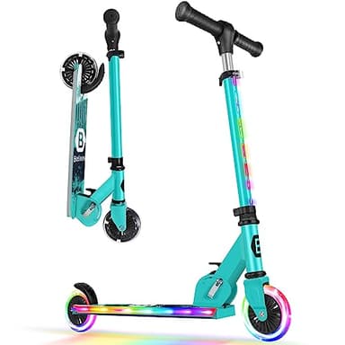 BELEEV Trottinette pour Enfants de 3 à 12 Ans avec Roues Lumineuses, Tige et Plateau, Trottinette Pliable à 2 Roues pour Filles et garçons, 3 hauteurs réglables, Plateau antidérapant, Trottinette