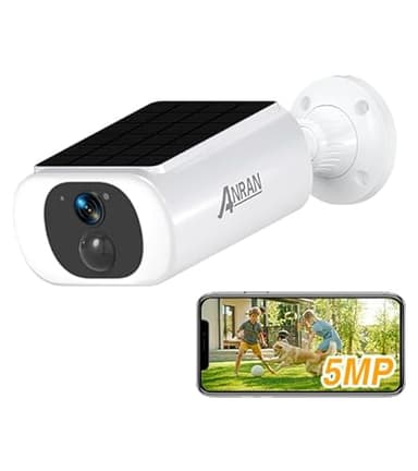 ANRAN 3K 5MP Caméra Surveillance WiFi Exterieure sans Fil Batterie, Panneau Solaire Intégré, Floodlight Caméra, éclairage Intelligent, Vision Nocturne Couleur, Alarme, Audio Bidirectionnel, C3 Max