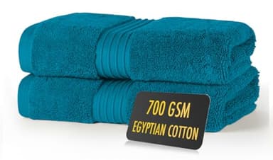 ALSAP Lot de serviettes à main Blue Lagoon, pack de 2 - Serviettes ultra douces et super absorbantes 700 g/m² en coton égyptien - Ensembles de linge de bain - Ensemble de serviettes de main en coton