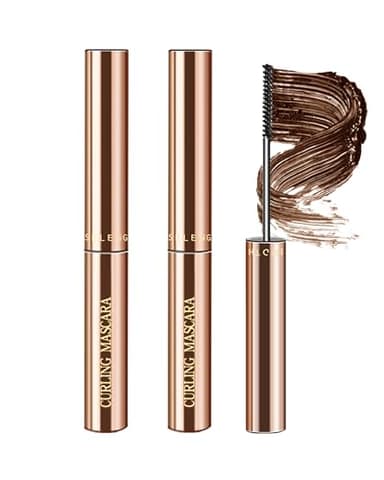 Mascaras Fins Pour Femmes Âgées Matures, 2Pcs Marron Mascara Volume et Longueur Imperméable et Résistant à La Transpiration Waterproof, Hypoallergénique, Pour Maquillage des Yeux