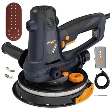 MAXXT Ponceuse murale pour cloisons sèches, 810W Moteur électrique 1500-2800TR/MIN, vitesse variable, aspiration réglable, grosse et fine abrasion, 8 disques à poncer