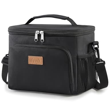 Lifewit Sac Isotherme Repas 9L, Glaciere Souple Isothermes pour Homme et Femme, Lunch Box Isotherm avec Portable Bandoulière, Sac Gamelle pour Travail, Pique Nique, Voyage, Noir