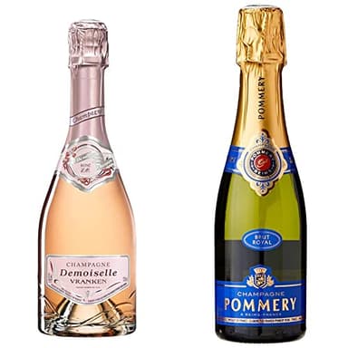 DEMOISELLE Champagne E.O Brut Rose Demi Bouteille 0.38 L & Champagne Pommery Brut Royal - 20cl