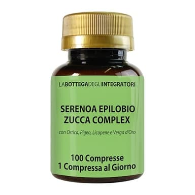 Serenoa Epilobium Citrouille Complex avec Ortie Pygeum Africanum Lycopène et Verge D'or 100 Comprimés, 1 par Jour | Complément pour la Prostate et les Voies Urinaires