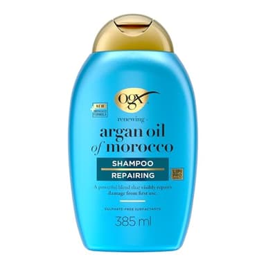 OGX | Shampooing Réparateur Huile d'Argan du Maroc (flacon de 385 ml) – Soin capillaire pour cheveux secs et abîmés – Shampoing sans sulfate