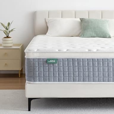 SZsuilong Hybride Matelas 90x200, 26cm Épaisseur Matelas de H3 H4 Ferme, 7 Zone de Confort Matelas Ressorts Ensachés, Mousse à Mémoire Forme, Soutien Parfait, Certifié Oeko-Tex