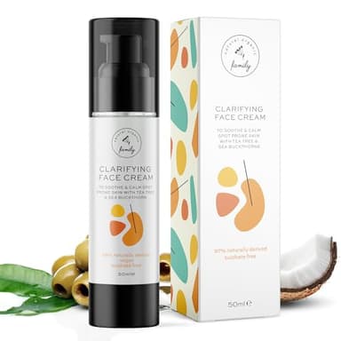 Crème pour le visage pour les pré-adolescents et les adolescents – Hydratant bio pour peaux sèches – Crème faciale apaisante avec hydratant d'arbre à thé – Hydratant quotidien pour les peaux sujettes