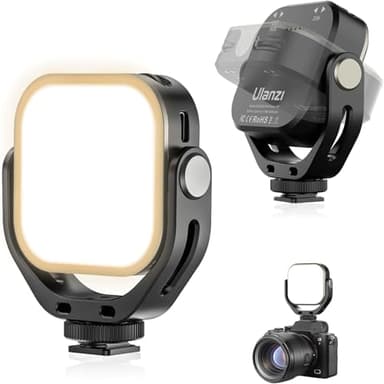 ULANZI VL66 Lampe vidéo LED RGB Rotative, Batterie Rechargeable 2000 mAh, 2500-6500 K CRI95 + Mini Lampe de Remplissage Portable à Intensité Variable, pour Appareil Photo Reflex Numérique, Caméscope