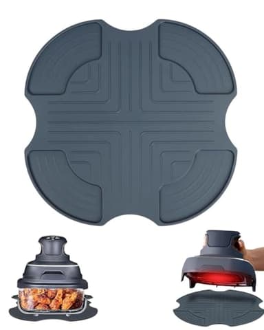 HUVZOR Dessous de plat pour Ninja Crispi en silicone sur mesure pour accessoires de friteuse à air en verre Ninja Crispi, résistant à la chaleur, antidérapant, protection pour comptoir