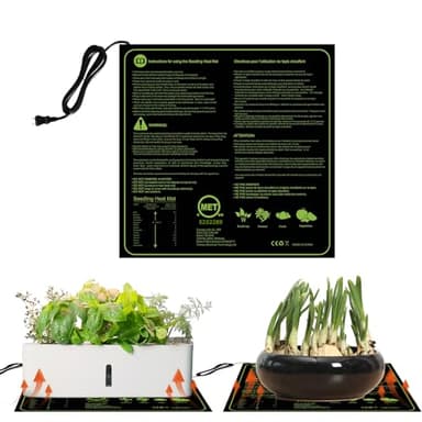 BORDEAG Tapis chauffant pour plantes, tapis chauffant avec thermostat, tapis chauffant pour semis, germination et animaux de compagnie, coussin chauffant pour température de serre pour plantes et