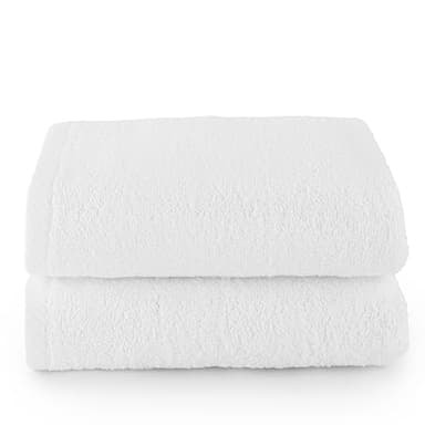 Top Towel - Plus - Lot de 2 Serviettes de Toilette - Serviettes de Bain - 100% Coton - 400 g/m² - Dimensions 100 x 50 cm - Blanc